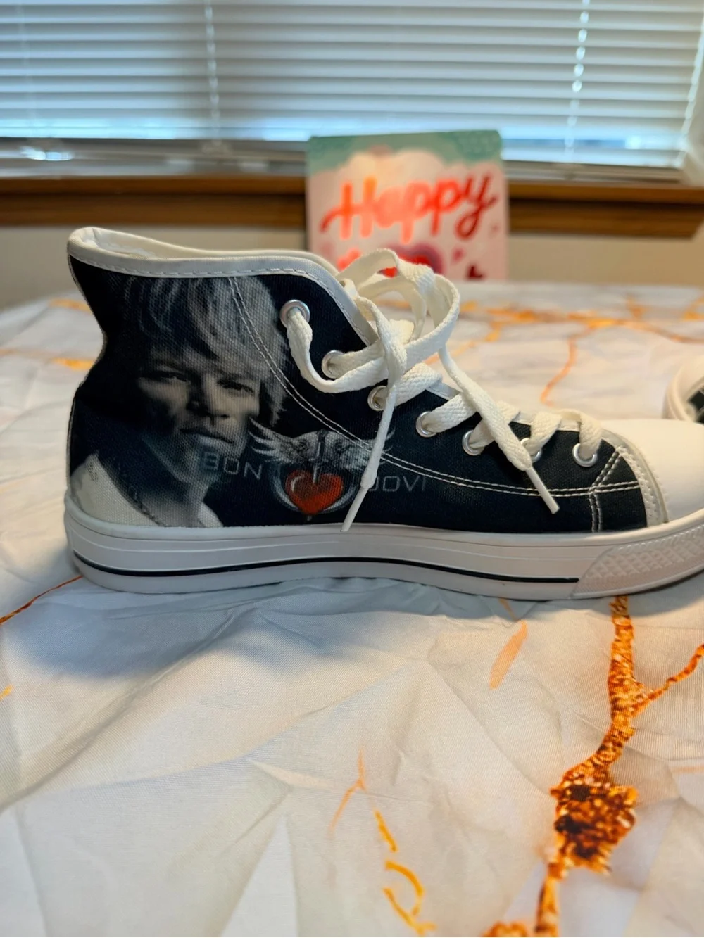 Bon Jovi high top sneakers size 8 women’s